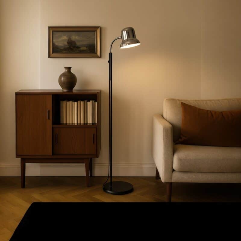 Lampada da terra vintage regolabile anni '60-'70