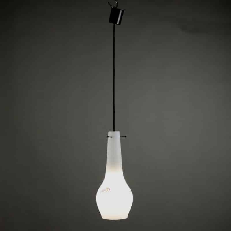 Lampada sospesa vintage anni ’60 in vetro opalino