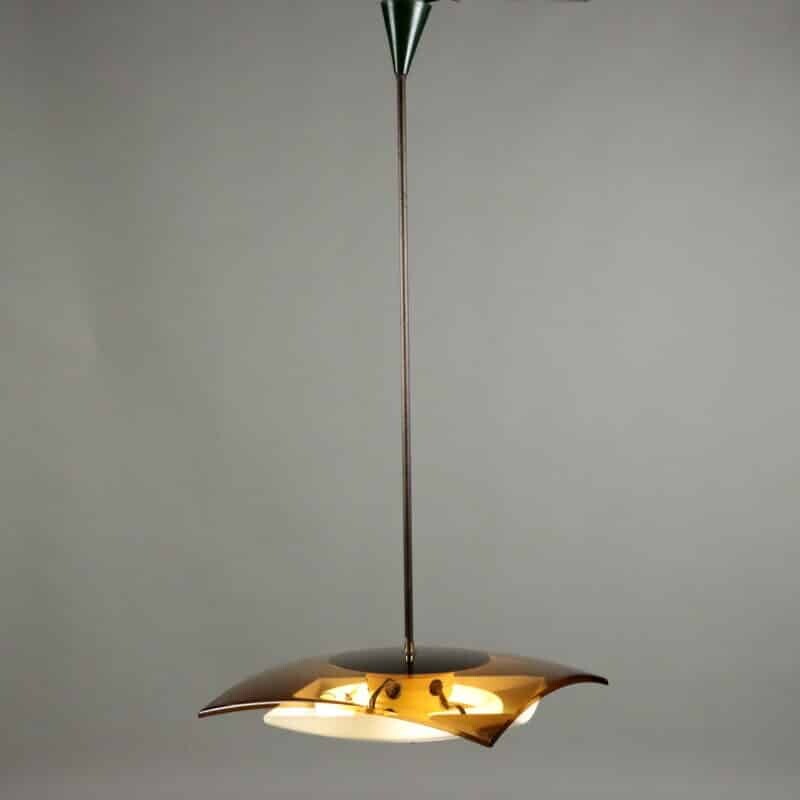 Lampada Stilux Anni '60 in metacrilato curvato