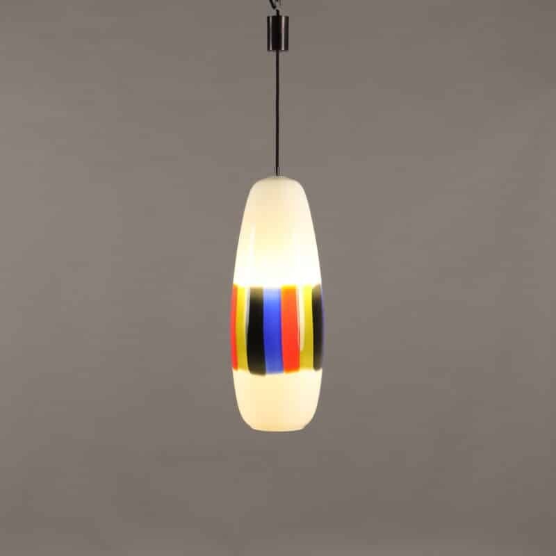 Lampada anni ’60 in vetro multicolore attribuita a Vignelli